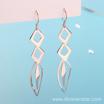 Trendy 925 Silver Dangle Earrings Geometry Ladies Earrings